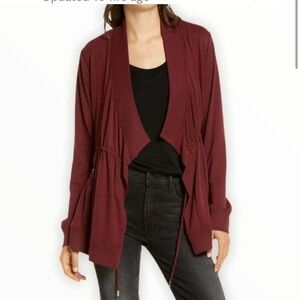 Allsaints Burgundy Open Front Cardigan